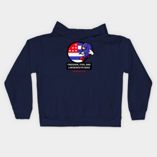 Freedom, Fish, and Largemouth Bass: A Patriotic Trio Kids Hoodie